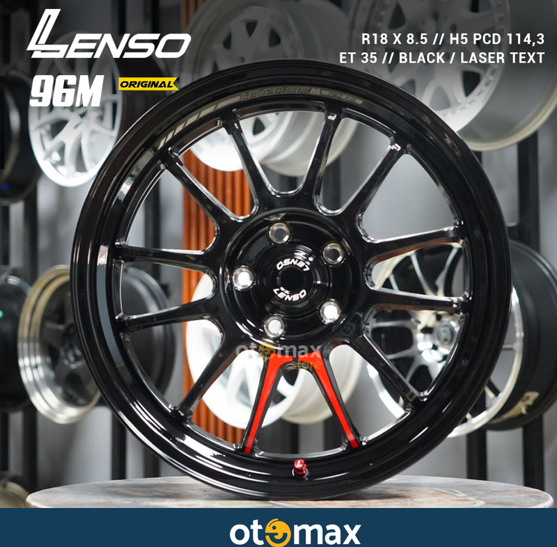 Velg Mobil Lenso 96M Original Ring 18 H5 Black Laser Text