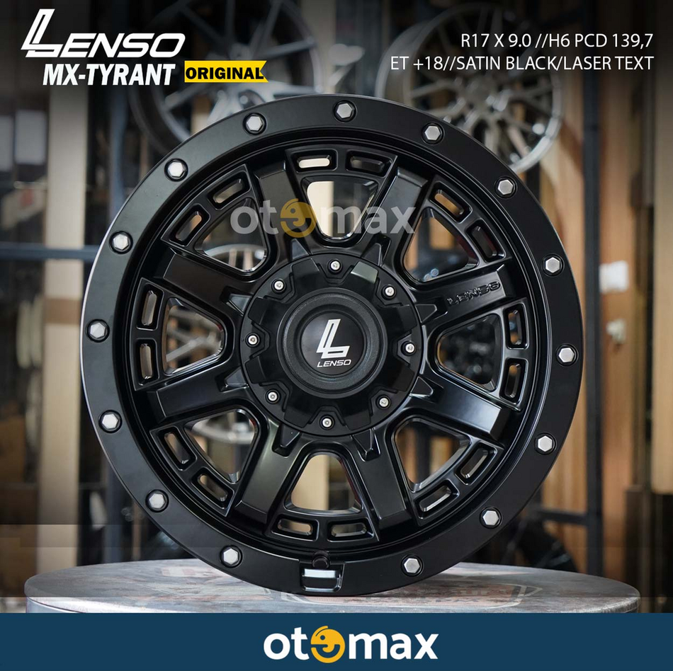 Velg Mobil Lenso MX Tyrant Original Ring 17 Satin Black Laser Text