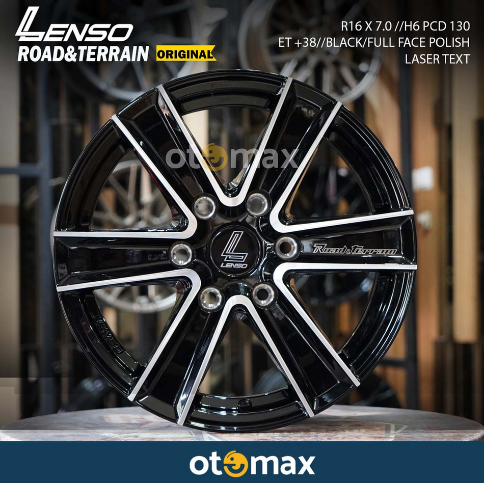 Velg Mobil Lenso Road &amp; Terrain Original Ring 16 Cat Wajah Hitam