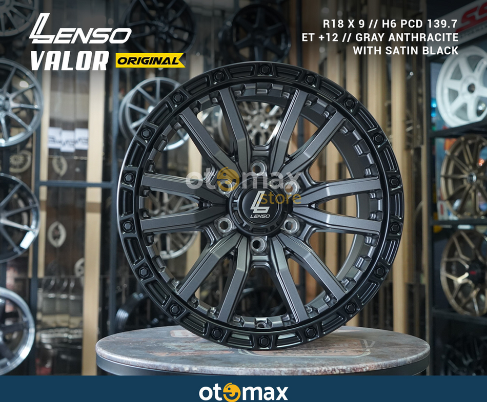 Velg Mobil Lenso Valor Original Ring 18 Grey Anthracite With Satin Black