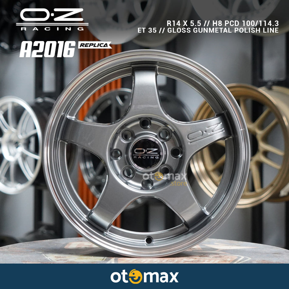 Velg Mobil OZ Racing A2016 Ring 14 Gloss Gunmetal Polish Line