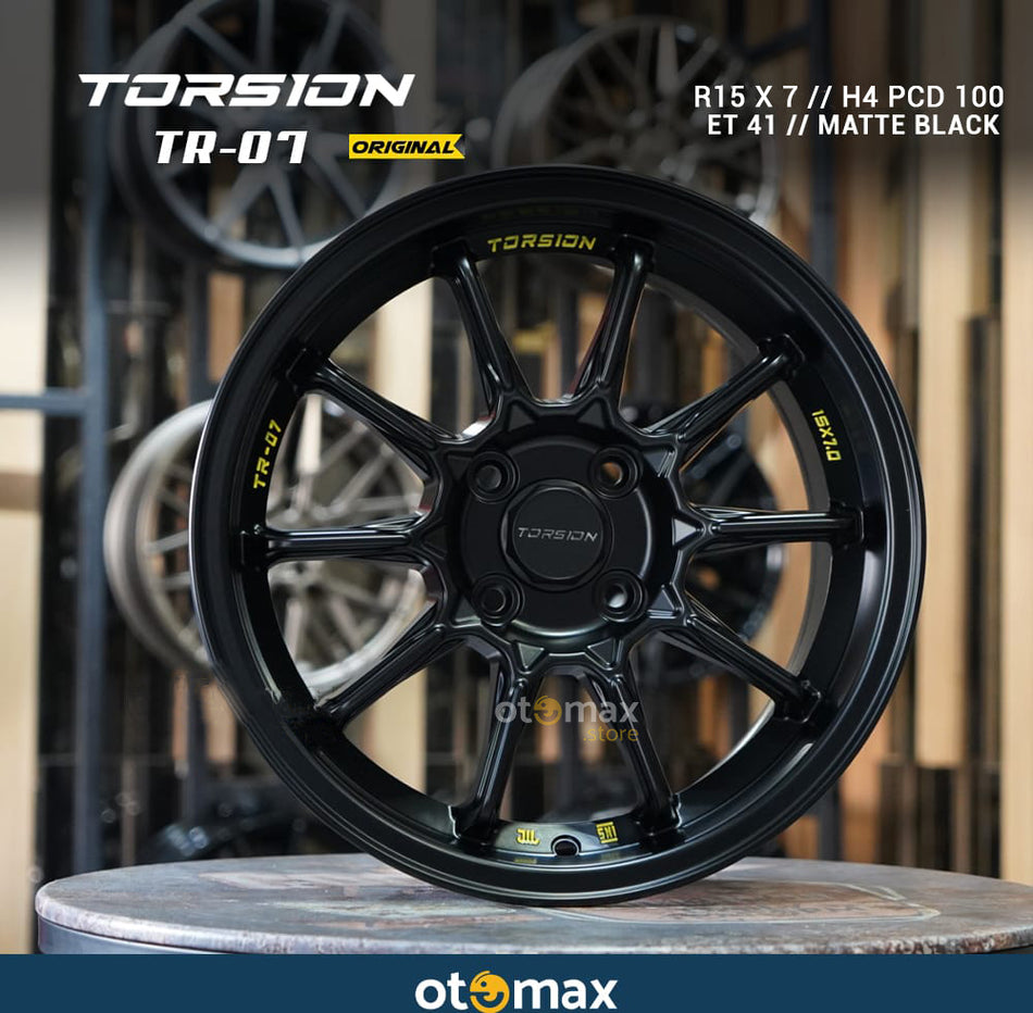 Velg Mobil Torsion TR07 Ring 15 Matte Hitam