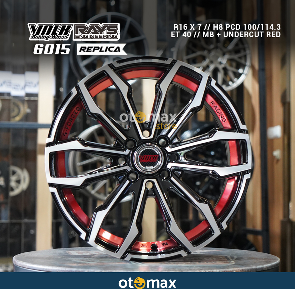 Velg Mobil Volk Rays 6015 Ring 16 MB Undercut Red