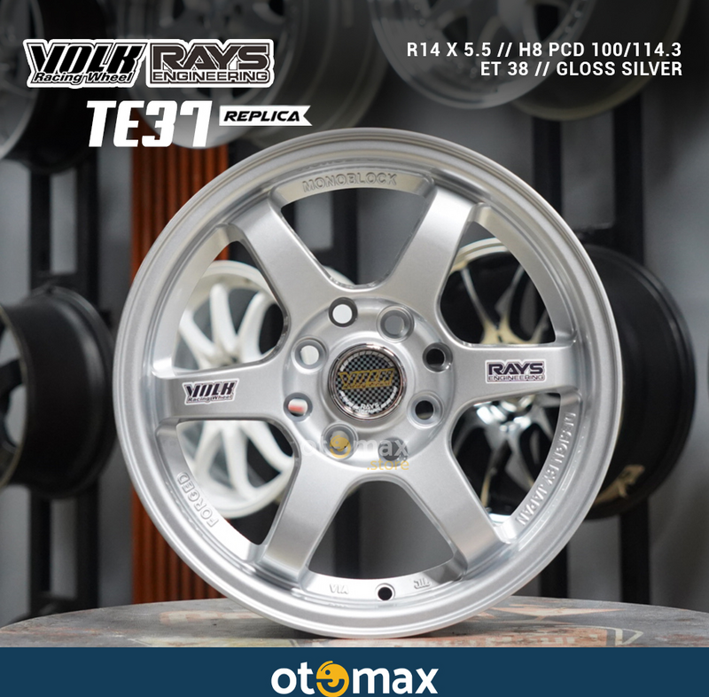 Velg Mobil Volk Rays TE37 619 Ring 14 Gloss Silver