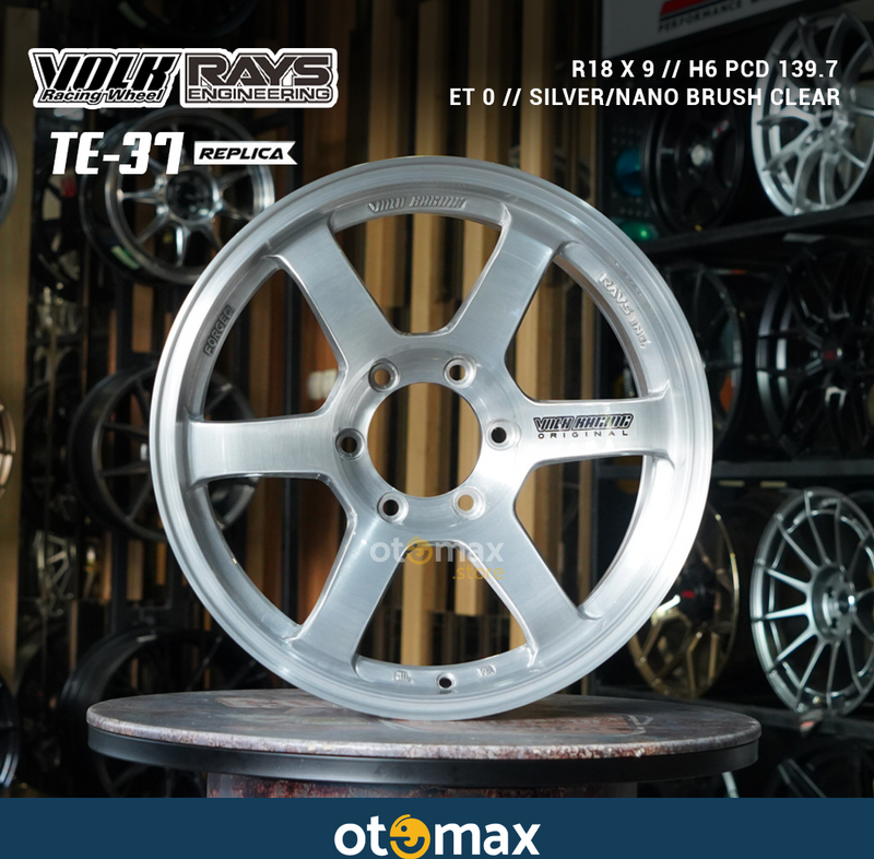 Velg Mobil Volk Rays TE37 Progressive Ring 18 Silver Nano Brush Clear