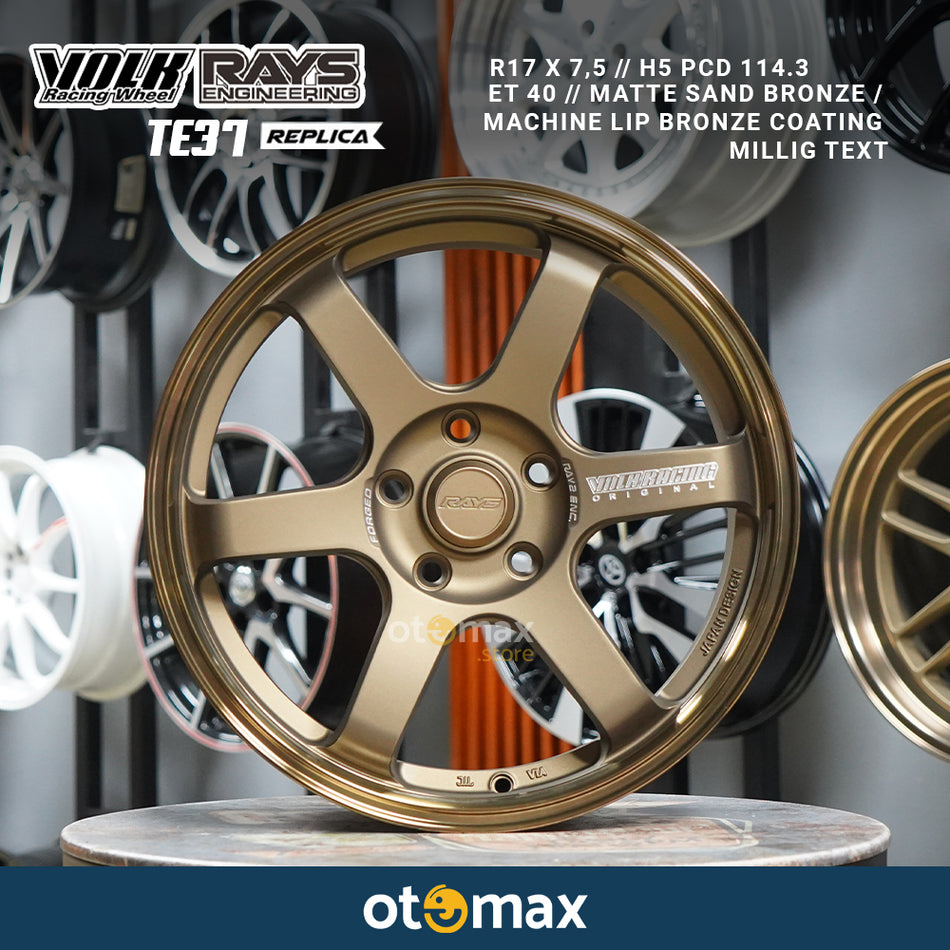 Velg Mobil Volk Rays TE37 Ring 17 Matte Sandblast Bronze