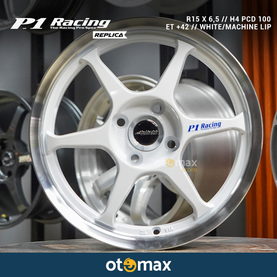 Velg Mobil P-1 Racing Ring 15 White/Machine Lip