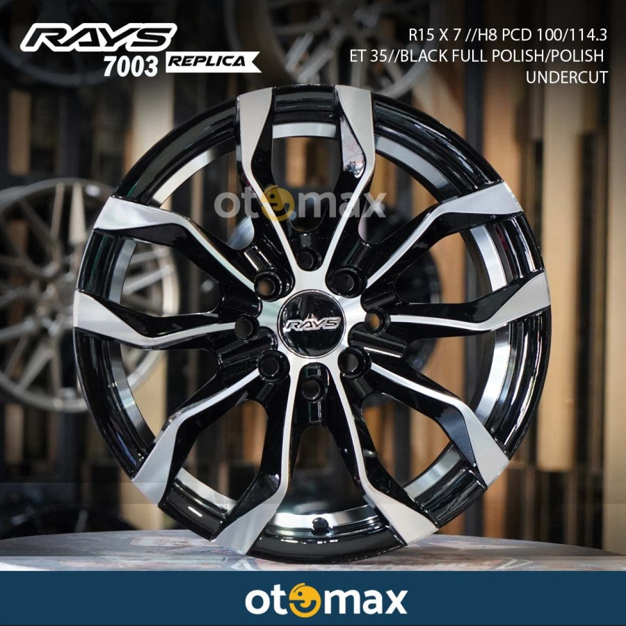 Velg Mobil Rays 7003 Ring 15 Hitam Full Polish