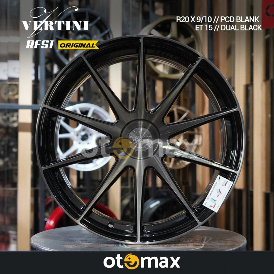 Velg Mobil Vertini RFS1.3 Cincin Asli 20 Ganda Hitam