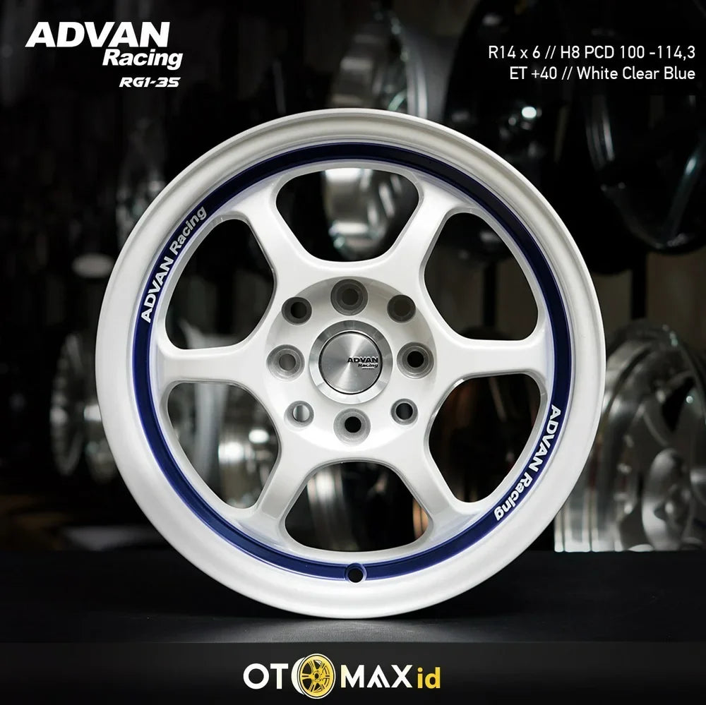 Velg Mobil Advan Racing RG1-35 Ring 14 White Clear Blue | Otomax Store ...