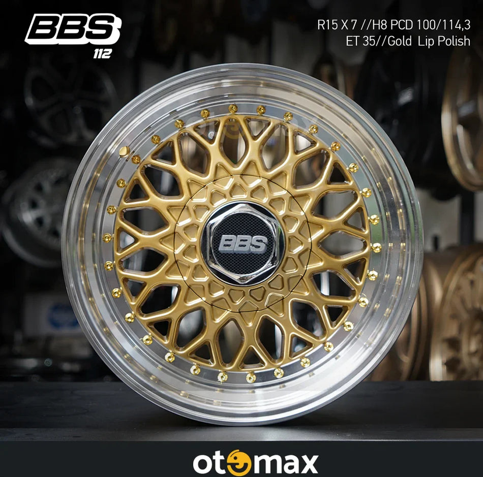 Velg Mobil BBS 112 Ring 15 Gold Lip Polish