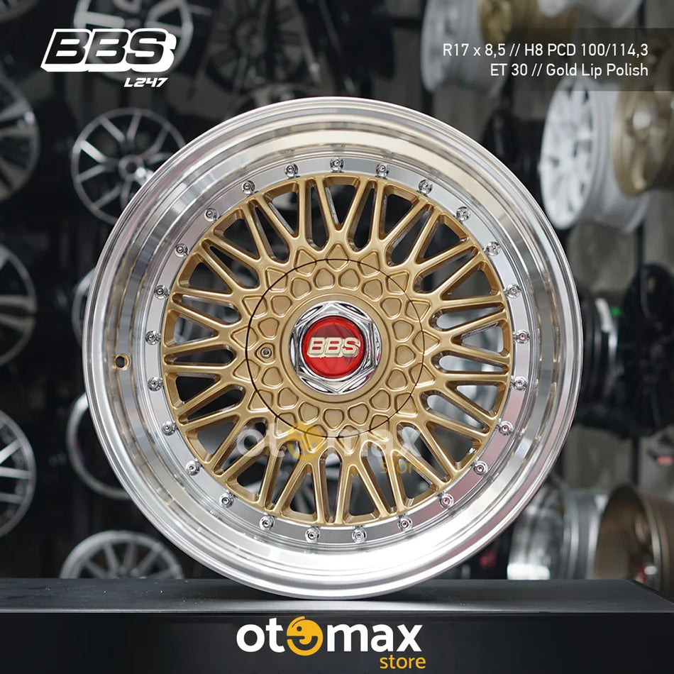 Velg Mobil BBS RS L247 Ring 17 Cat Bibir Emas