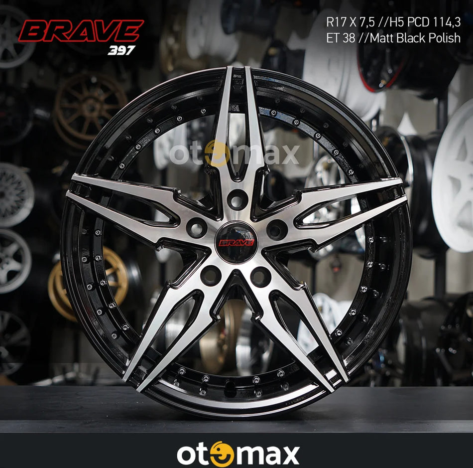 Velg Mobil Brave 397 Ring 17 Matt Hitam Poles