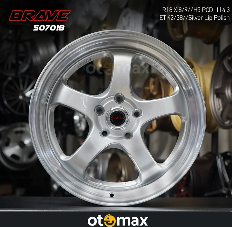 Velg Mobil Brave 507018 Ring 18 Cat Bibir Perak