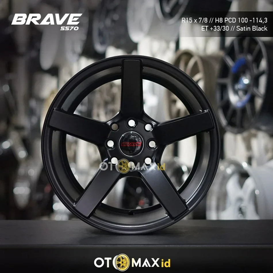 Velg Mobil Brave 5570 Ring 15 Satin Hitam