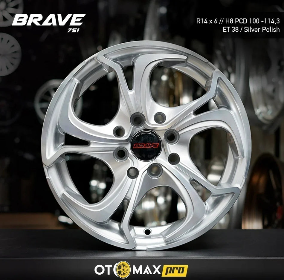 Velg Mobil Brave 751 Ring 14 Silver Polandia