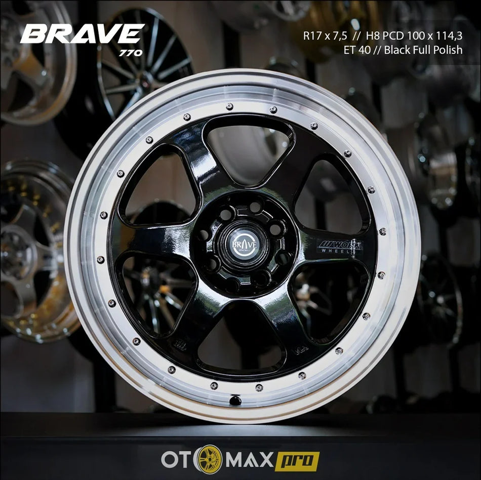 Velg Mobil Brave 770 Ring 17 Cat Bibir Hitam