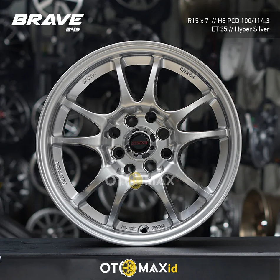 Velg Mobil Brave 849 Ring 15 Hyper Silver