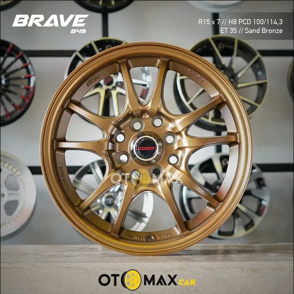 Velg Mobil Brave 849 Ring 15 Pasir Perunggu