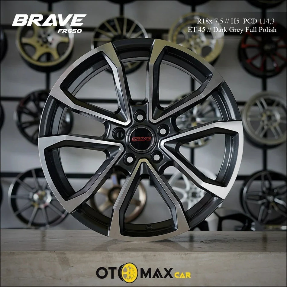 Velg Mobil Brave FR650 Ring 18 Hitam Full Poles