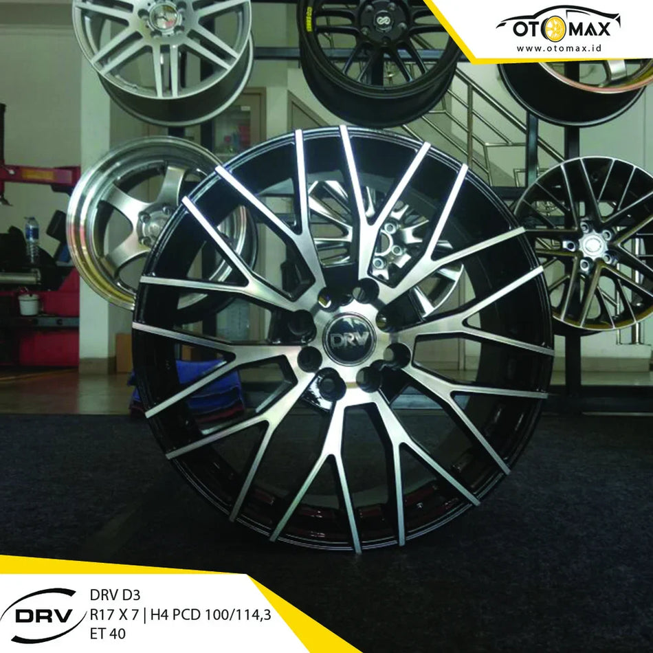 Velg Mobil DRV D3 Ring 17 Black Machine Face