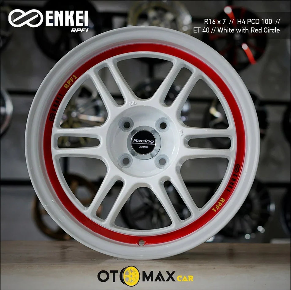 Velg Mobil Enkei RPF1 Ring 16 White With Red Circle