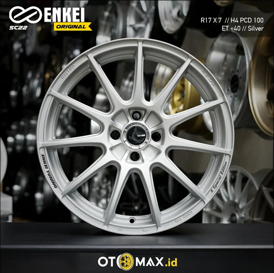 Velg Mobil Enkei Tuning SC22 Original Ring 17 Silver