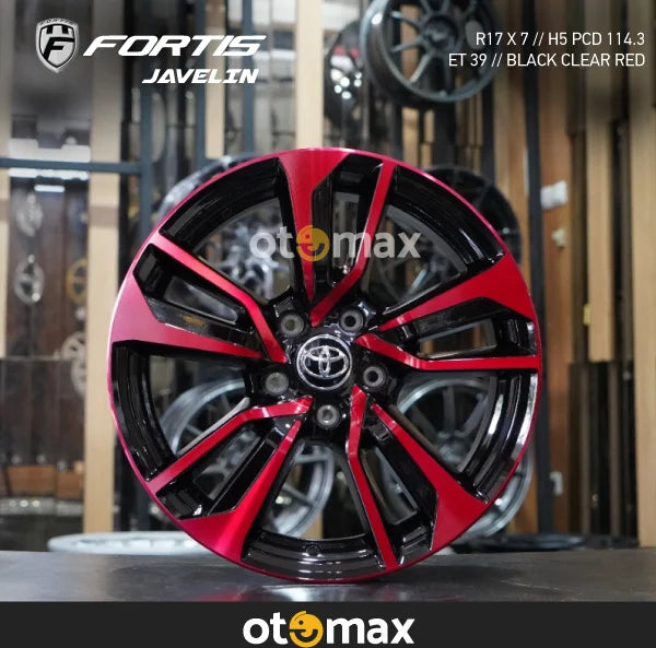 Velg Mobil Fortis Javelin Ring 17 Hitam Bening Merah