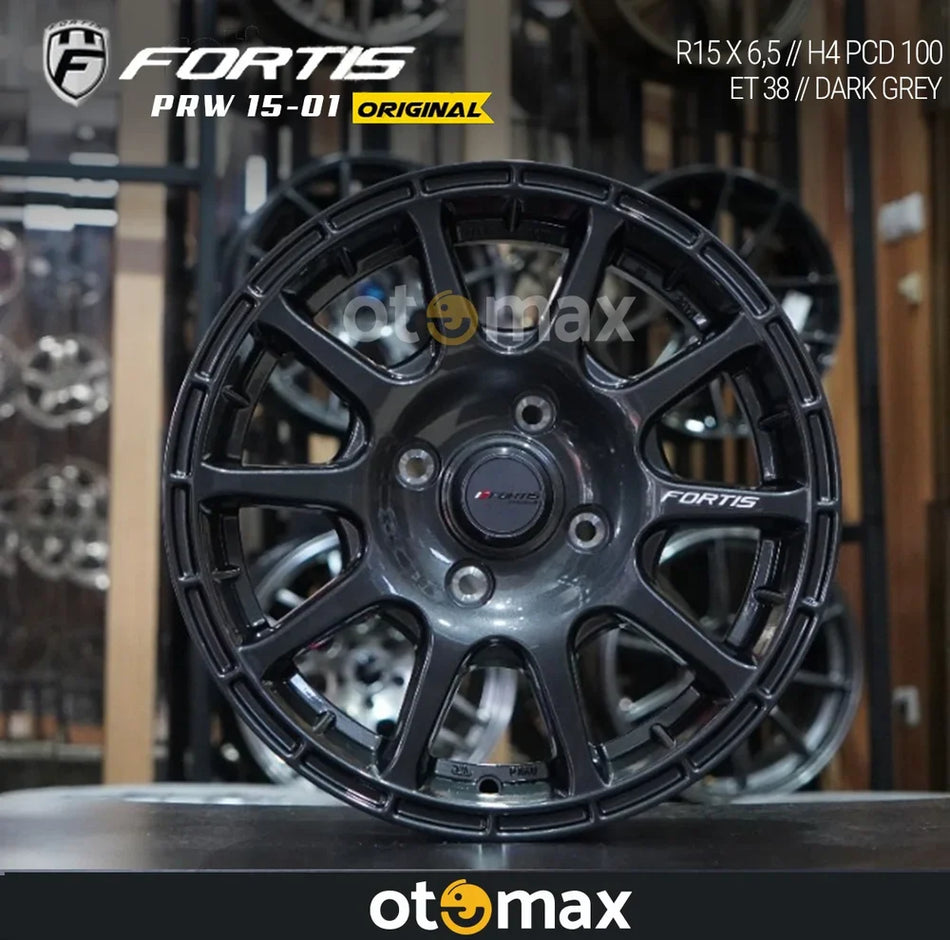 Velg Mobil Fortis PRW-01 Ring 15 PCD 100 Dark Grey Full Cat