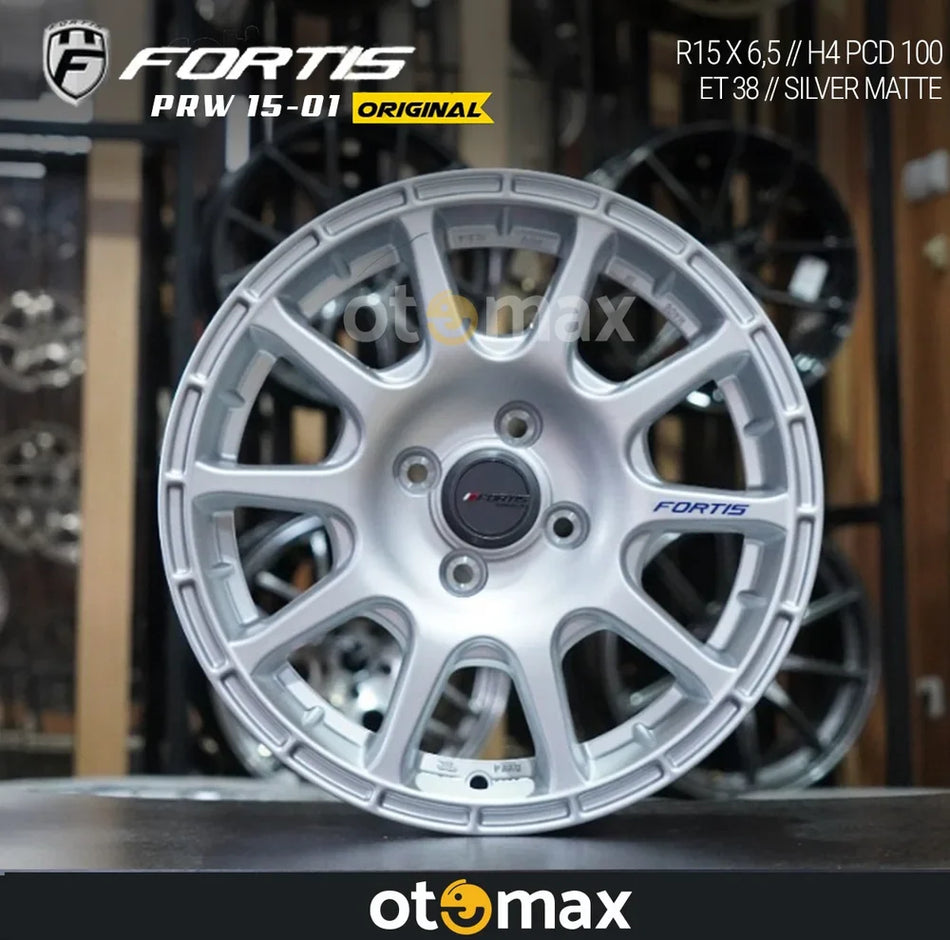 Velg Mobil Fortis PRW-01 Ring 15 PCD 100 Perak Matt