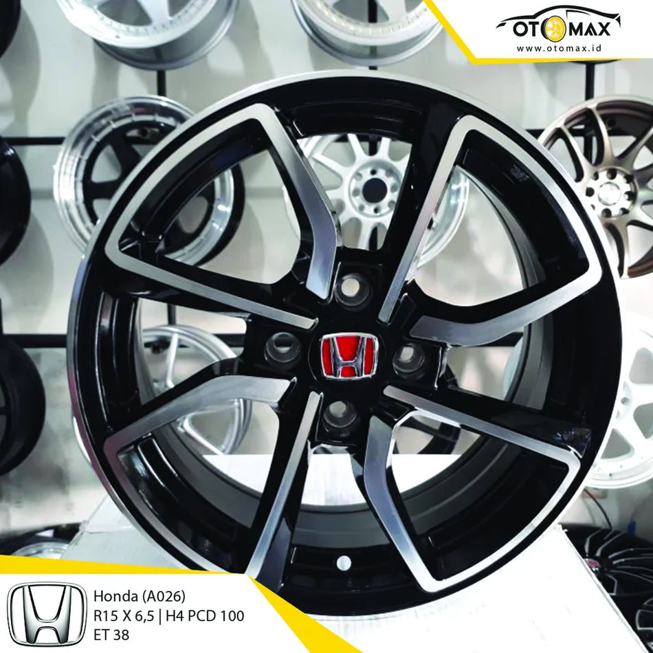 Velg Mobil Honda A026 Ring 15 Muka Mesin Hitam