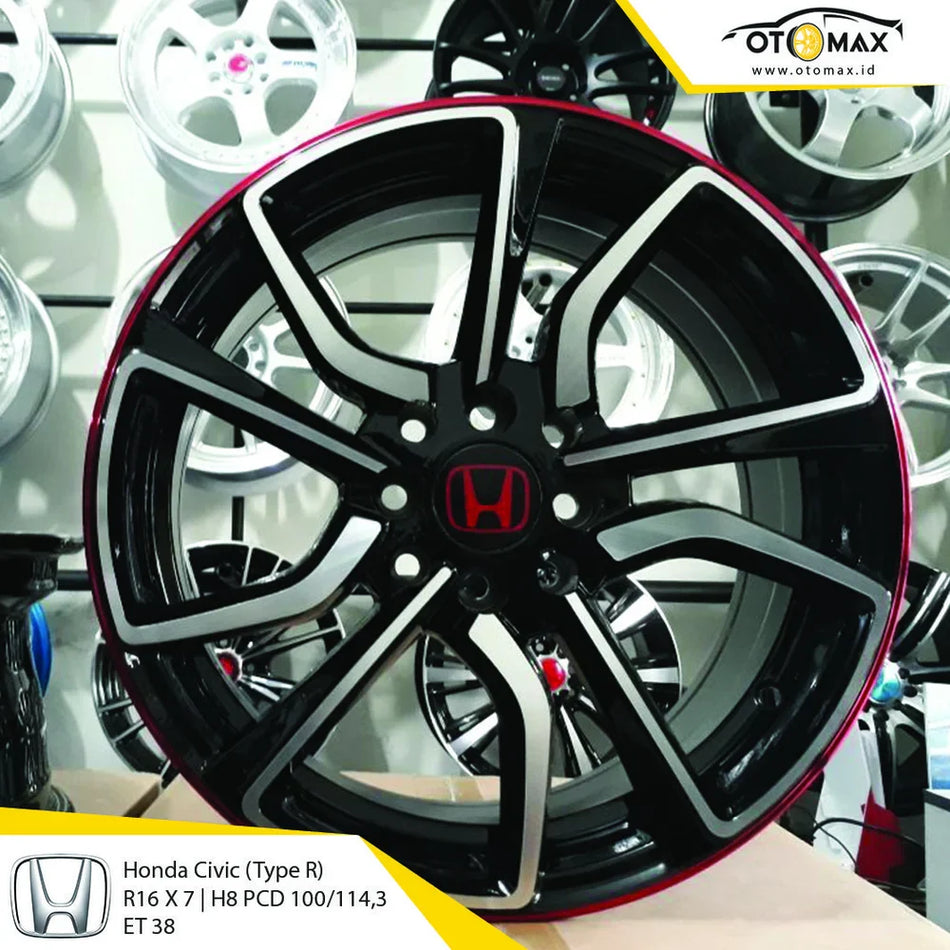 Velg Mobil Honda Civic Type R Ring 16 BMF Garis Merah