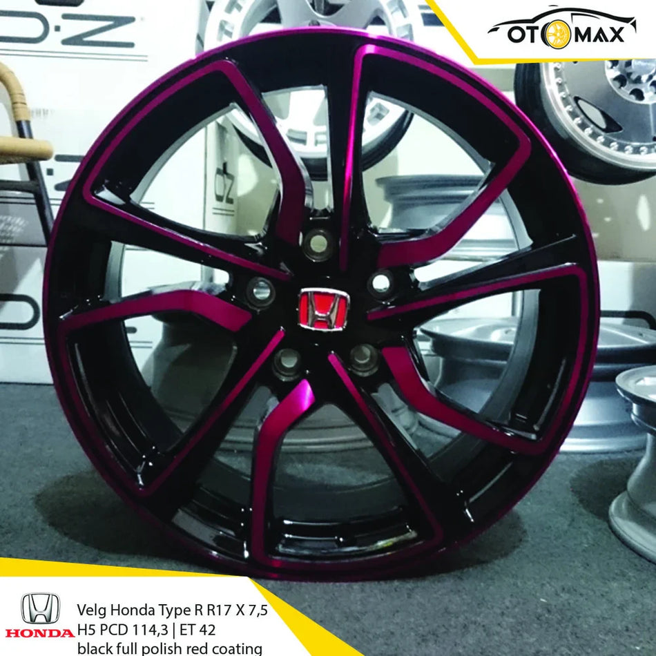 Velg Mobil Honda Civic Type R Ring 17 poles merah