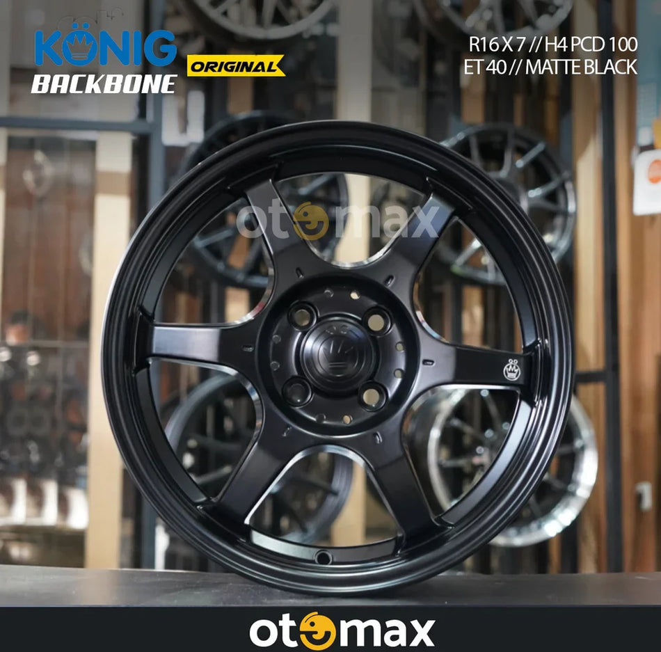 Velg Mobil Konig Backbone Original Ring 16 Matt Hitam