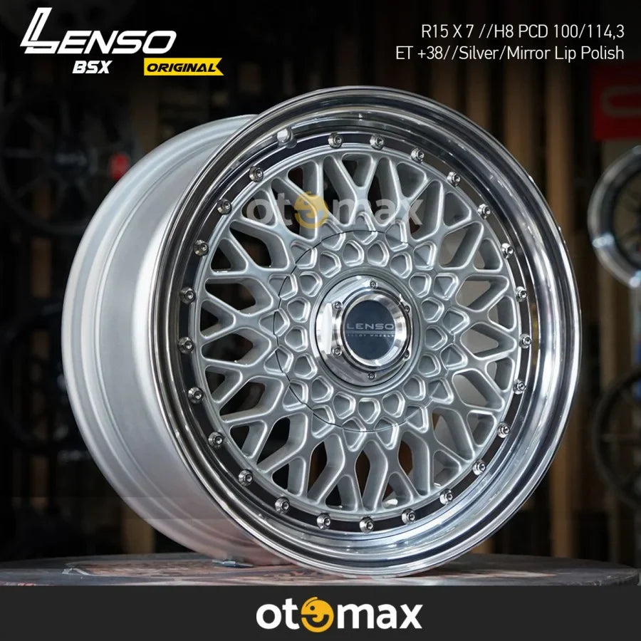 Velg Mobil Lenso BSX Original Ring 15 Silver Mirrir Lip Polish