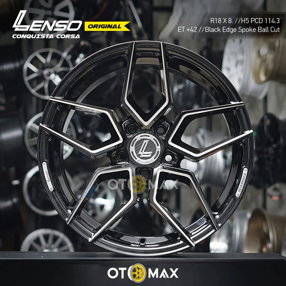 Velg Mobil Lenso Conquista Corsa Ring 18 L8 Hitam