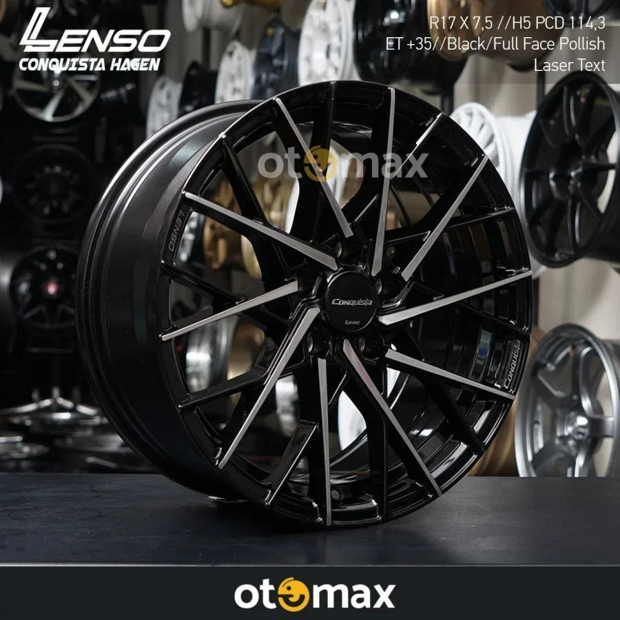 Velg Mobil Lenso Conquista Hagen Ring 17 Black Face White