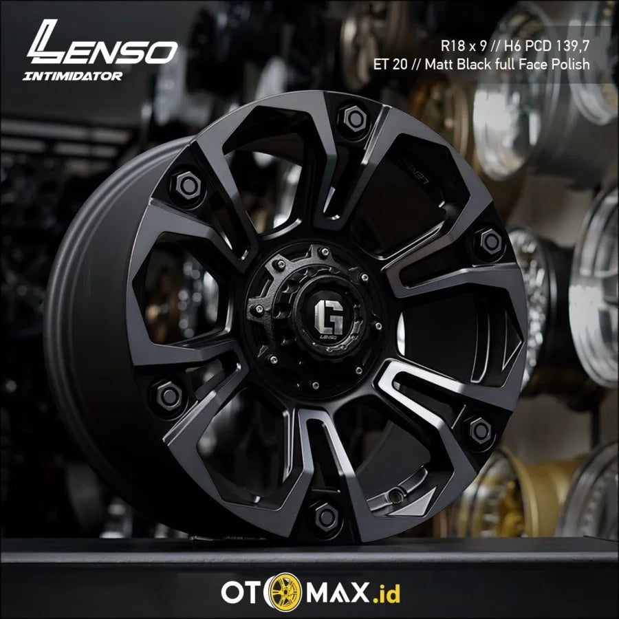 Velg Mobil Lenso Intimidator Ring 18 Matt Black/Full Face Polish Passion Black Clear/Leser Text