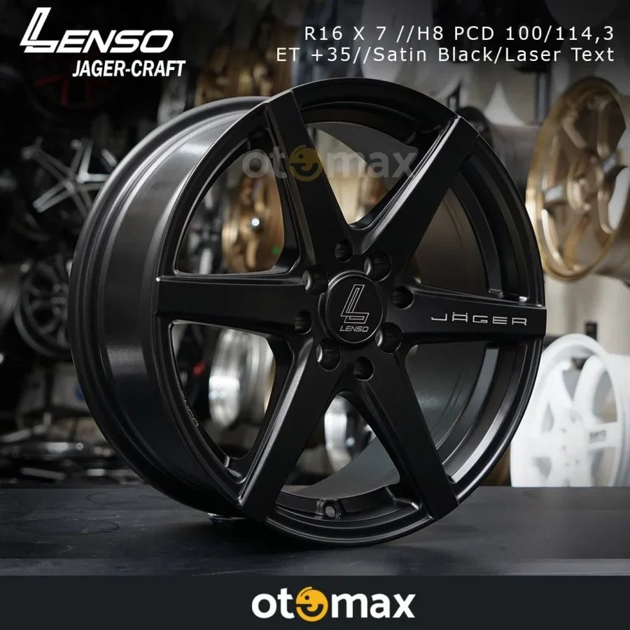 Velg Mobil Lenso Jager Craft Ring 16 Teks Laser Hitam Satin