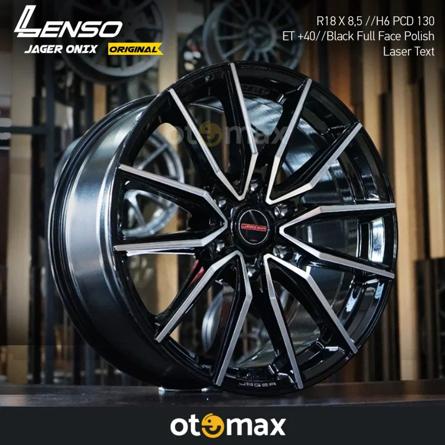 Velg Mobil Lenso Jager Onix Ring 18 Teks Laser Poles Wajah Penuh Hitam