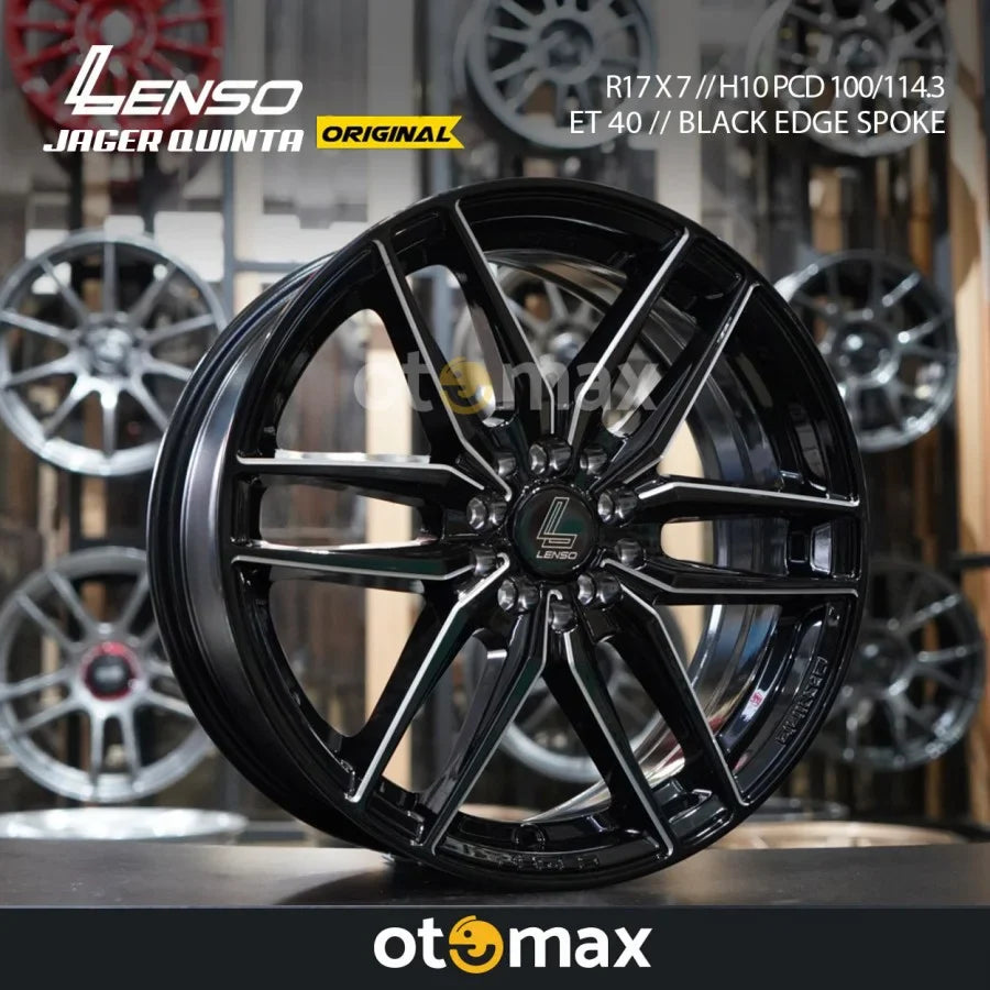 Velg Mobil Lenso Jager Quinta Original Ring 17 H10 Black Edge Spoke