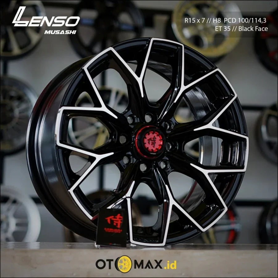 Velg Mobil Lenso Musashi Ring 15 Black Face