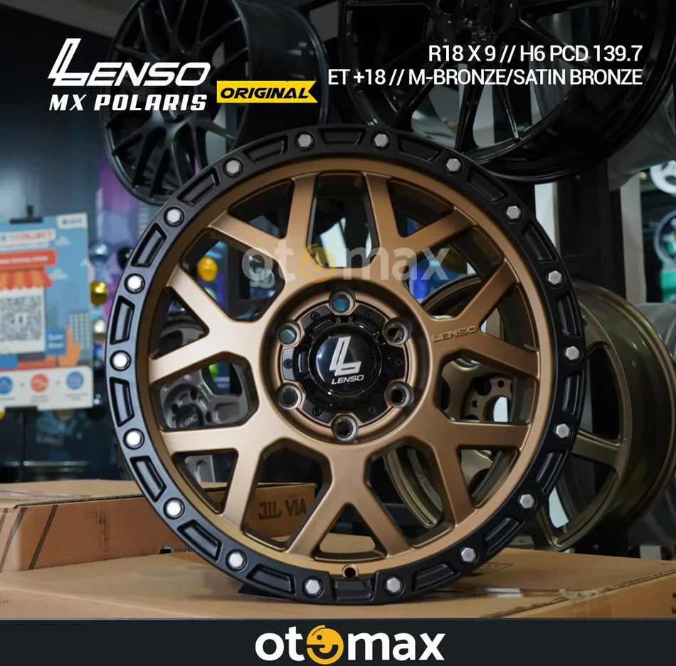 Velg Mobil Lenso MX-Polaris Original Ring 18 Matt Bronze/Satin Black Lip