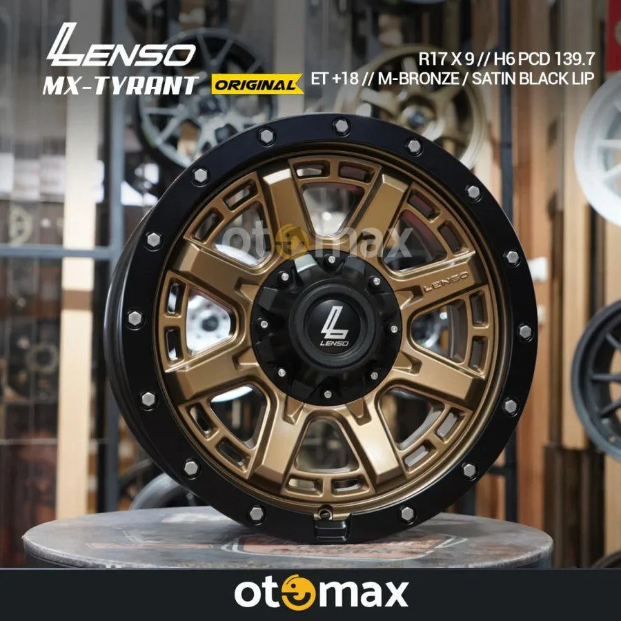 Velg Mobil Lenso MX Tyrant Cincin Asli 17 Matt Perunggu/Bibir Hitam Satin