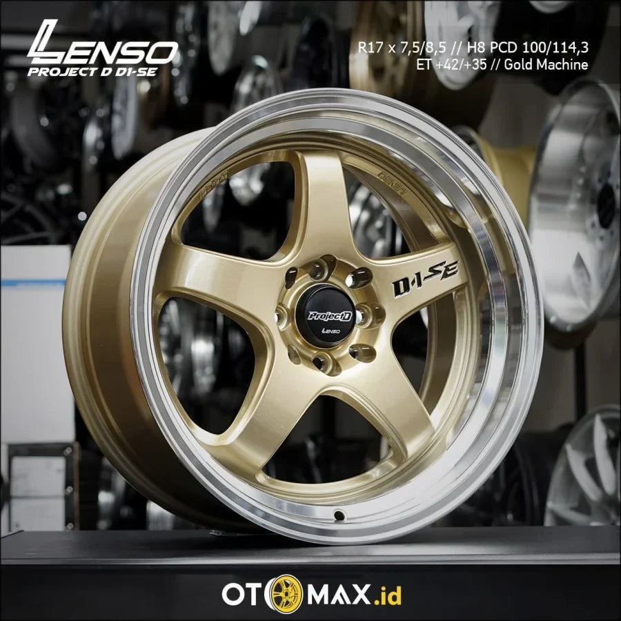 Velg Mobil Lenso Project D D1 SE Ring 17 Mesin Emas