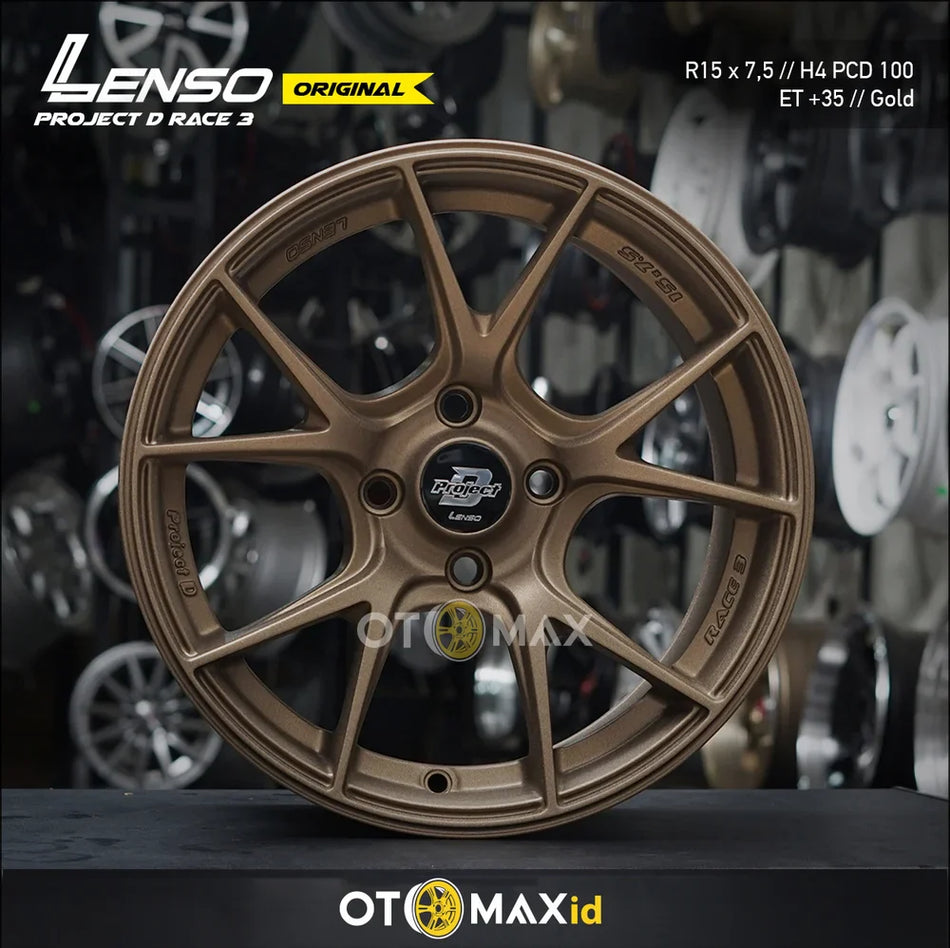 Velg Mobil Lenso Project D Race 3 Ring 15 Emas