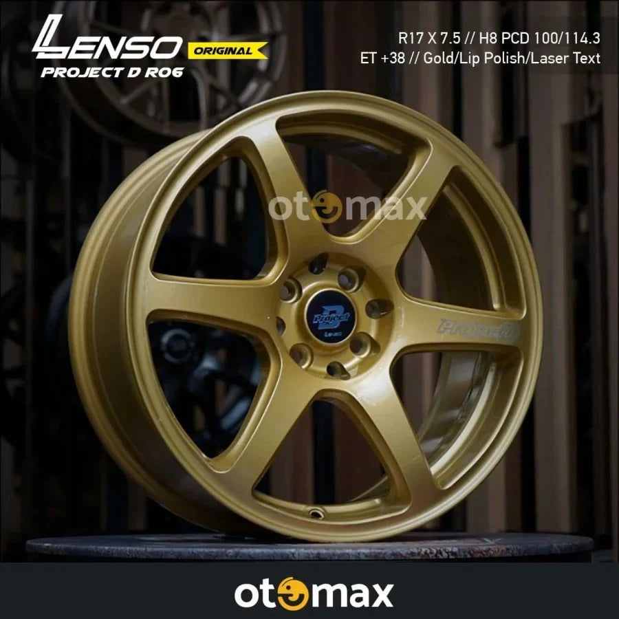 Velg Mobil Lenso Project D Race 6 Ring 17 Gold/Lip Polish/Teks Laser