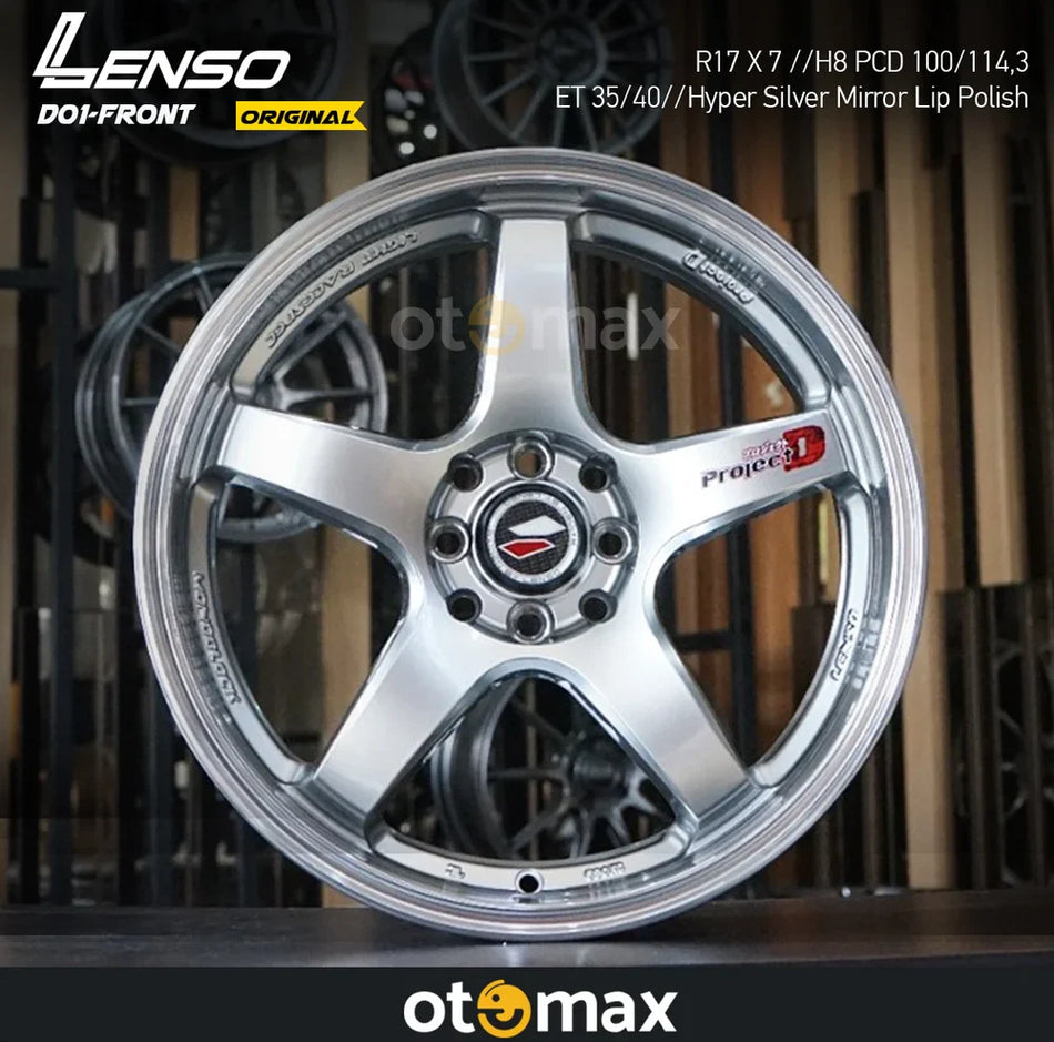 Velg Mobil Lenso Project D01 Front Ring 17 Hyper Silver Mirror Lip Polish