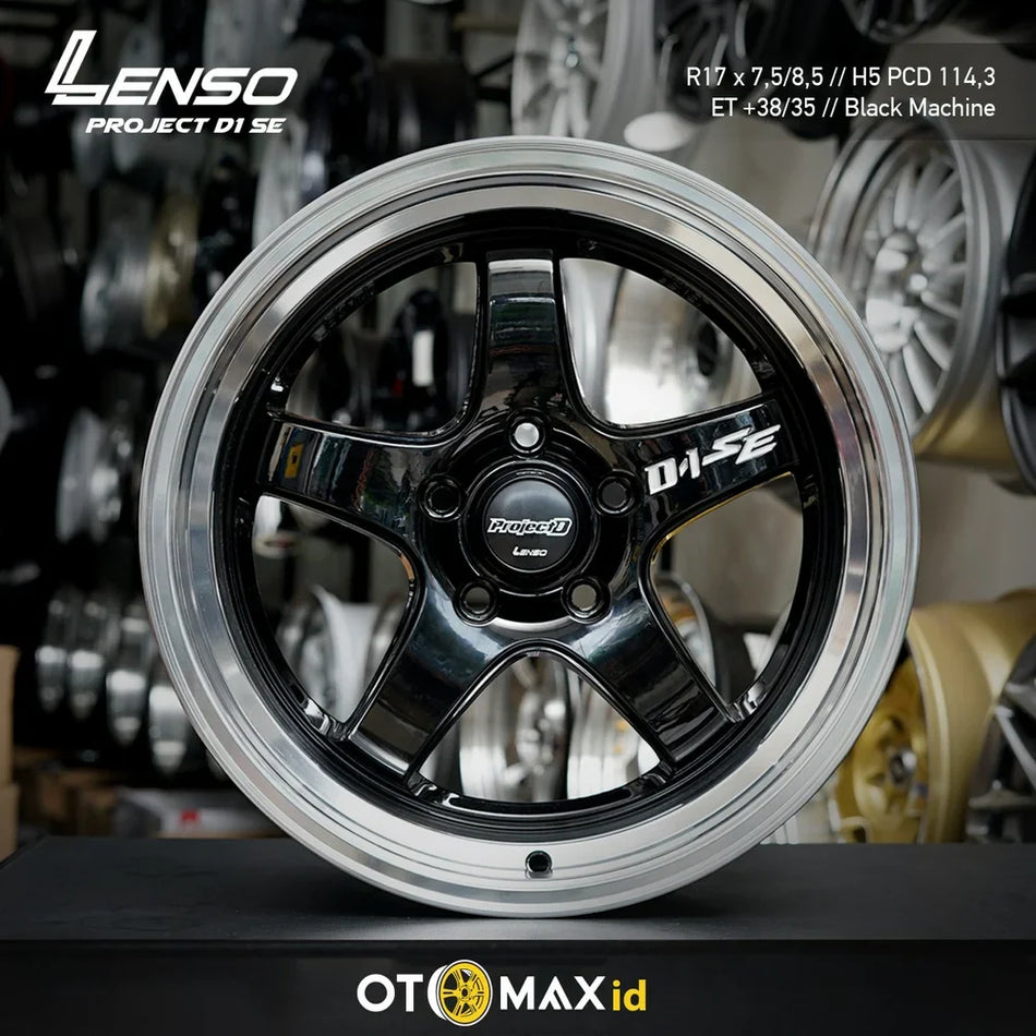 Velg Mobil Lenso Project D1 SE Ring 17 Mesin Hitam