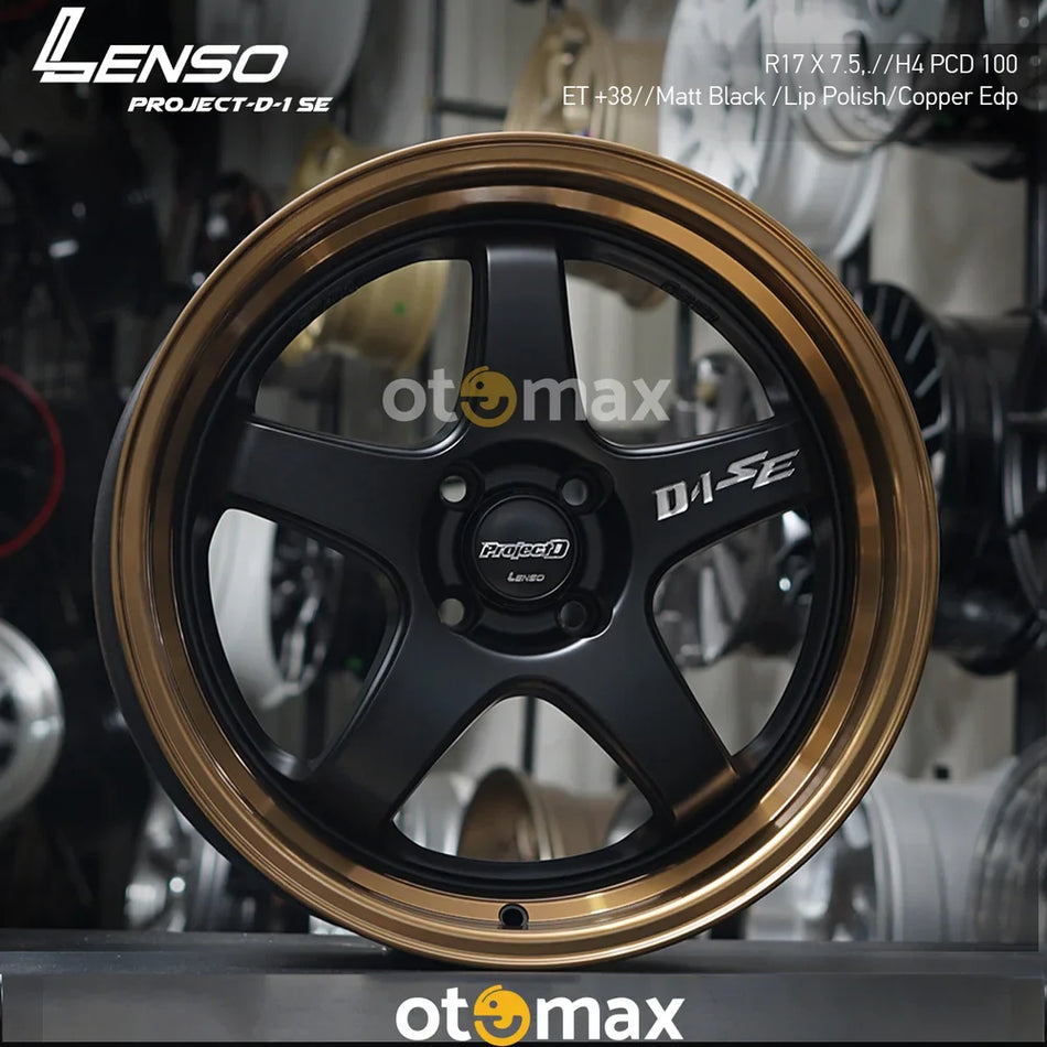 Velg Mobil Lenso Project D1 SE Ring 17 Matt Black Lip Polish Copper Edp